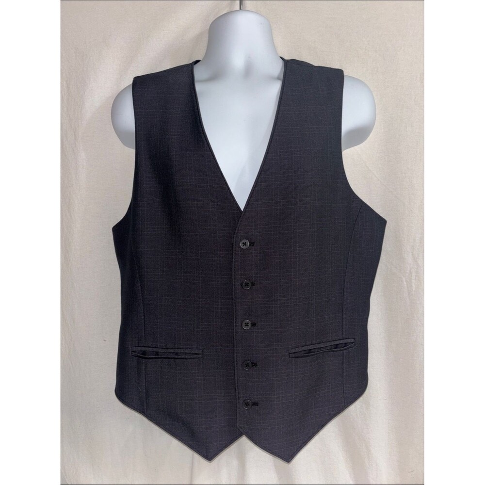 Classic Dark Gray Dress Vest  preppy wedding formal Versatile lined J1